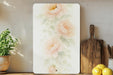 a painting of pink flowers on a white background