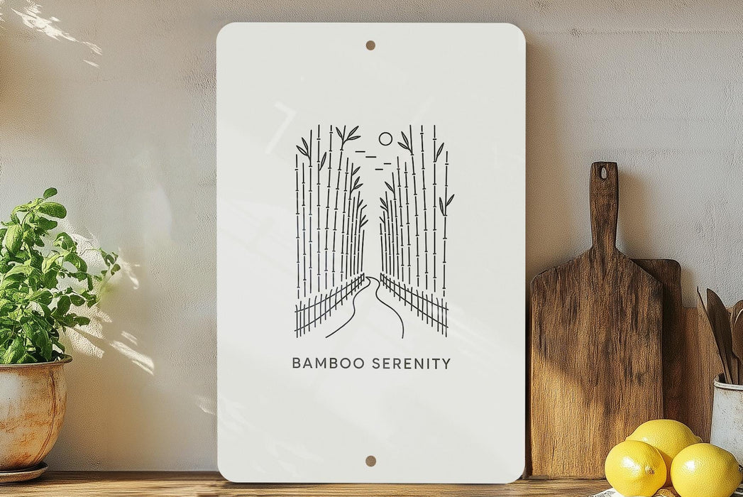 a picture of a bamboo screen print on a shelf