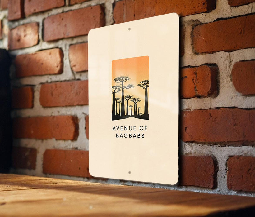 a sign on a brick wall that says avenue of baobabs