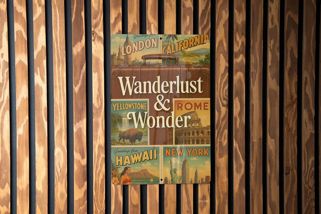 a wooden wall with a sign on it
