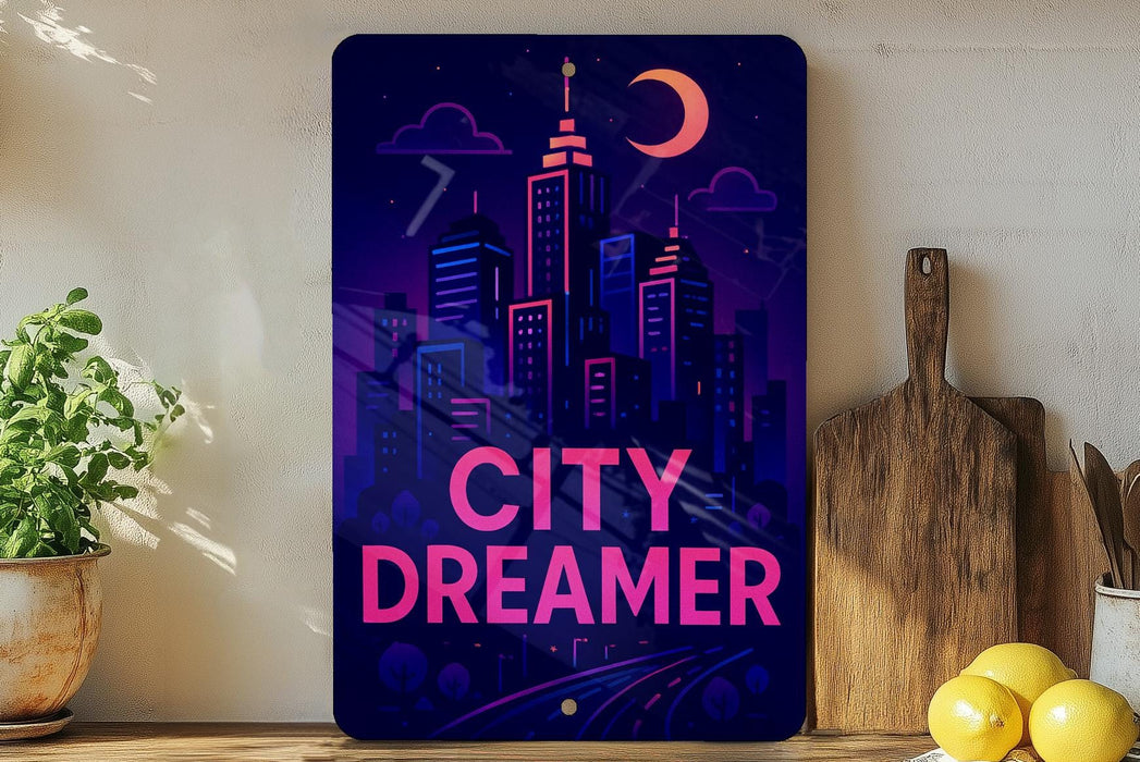 a picture of a city with the words city dreamer on it