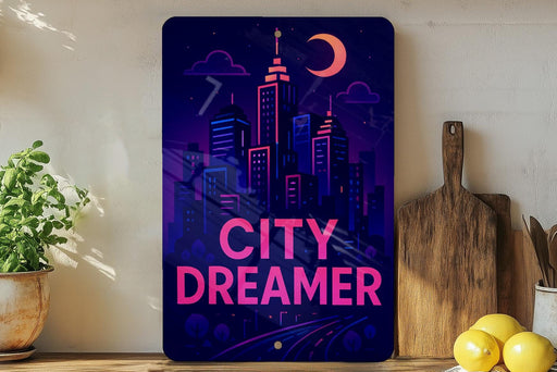 a picture of a city with the words city dreamer on it