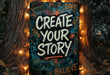 a sign that says create your story on it