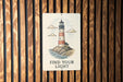 a sign on a wooden wall that says find your light