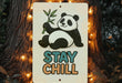 a sign that says stay chill on a tree