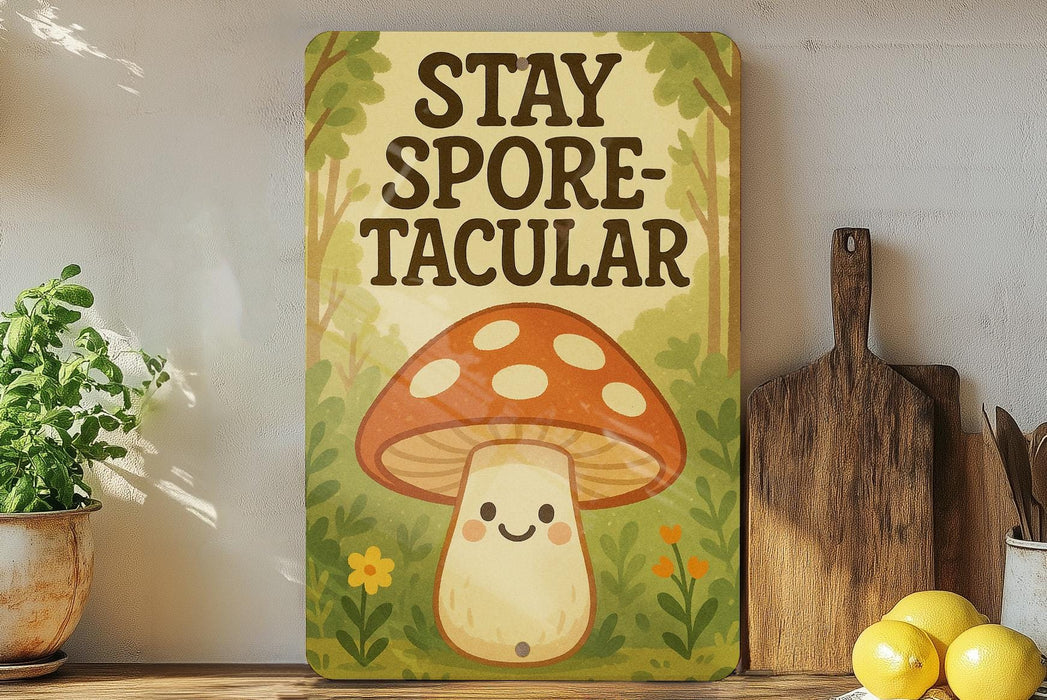 a picture of a sign that says stay spore - tacular