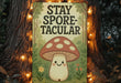a sign that says stay spore - tacular on a tree