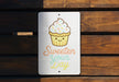 a sign that says sweeter your day with a cupcake on it