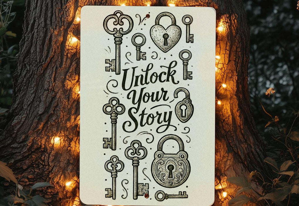 a picture of a sign that says unlock your story