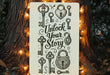 a picture of a sign that says unlock your story