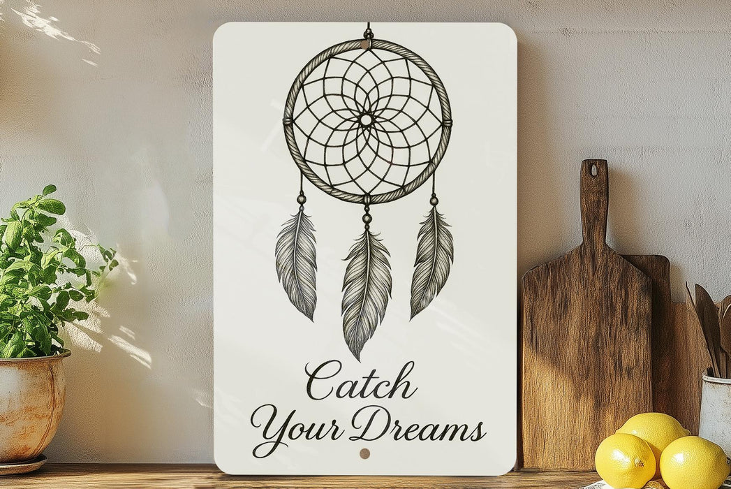 a sign that says catch your dreams next to some lemons