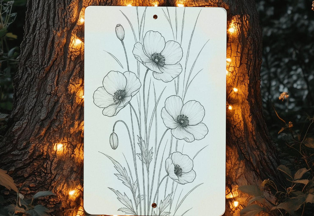 a drawing of flowers on a white board