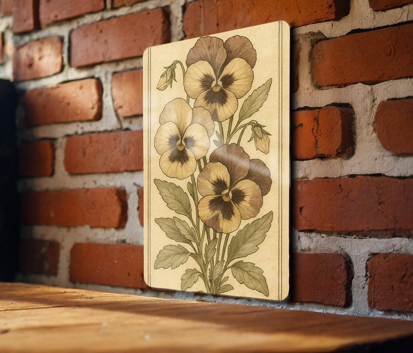 a picture of some flowers on a brick wall