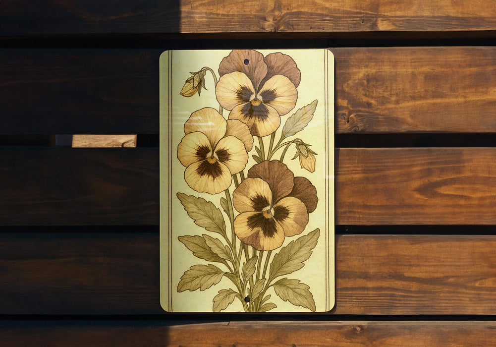a close up of a wooden bench with flowers painted on it