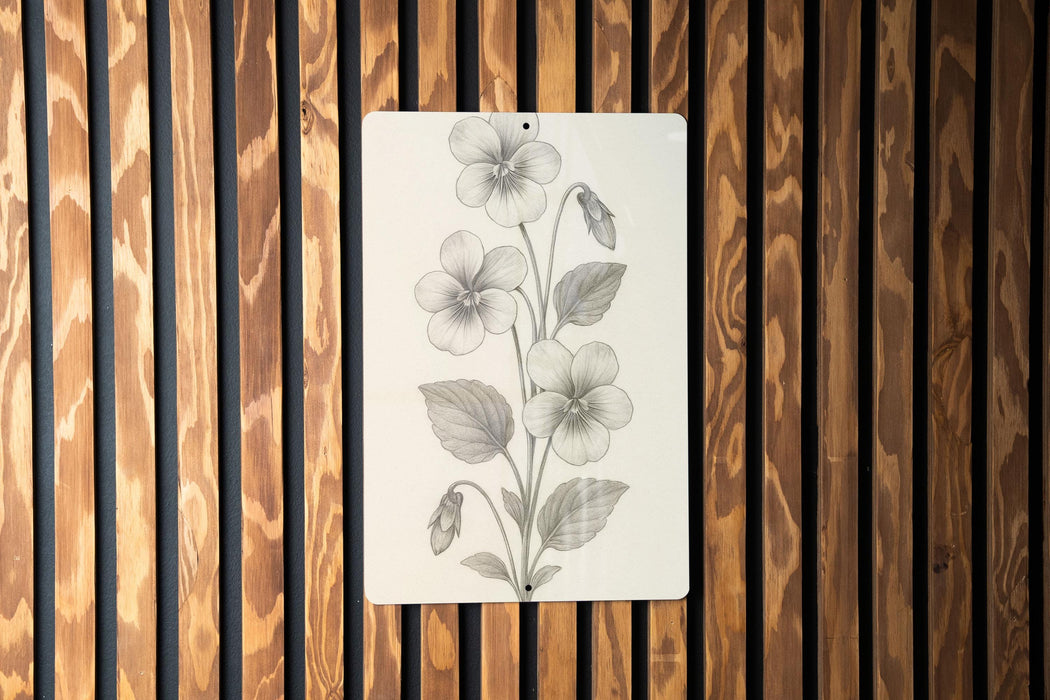 a picture of a flower on a wooden wall