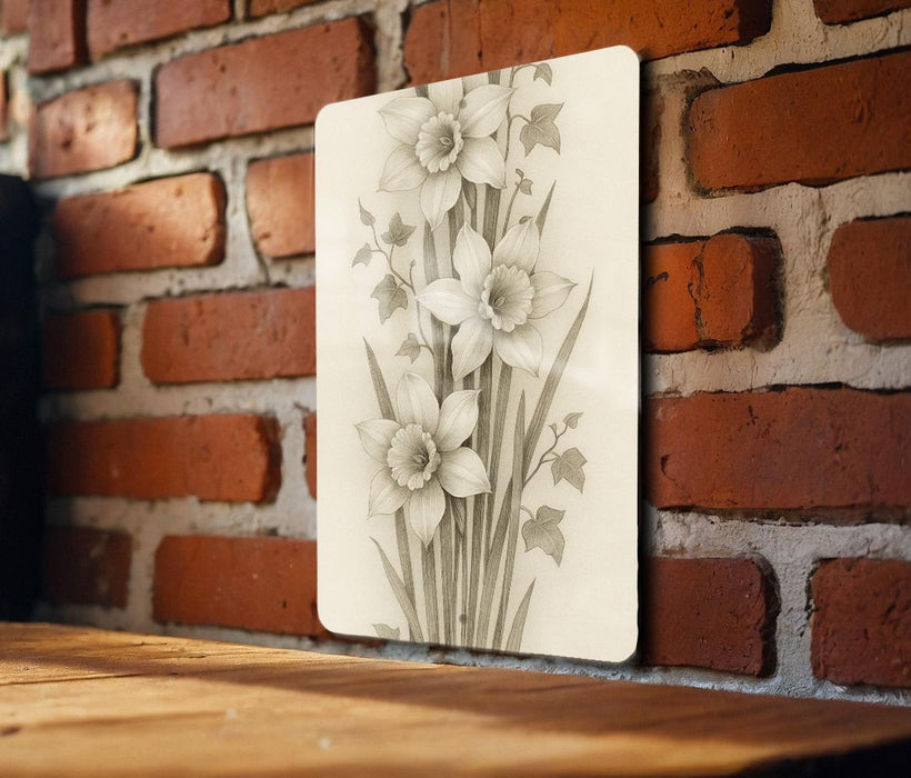 a picture of some flowers on a brick wall