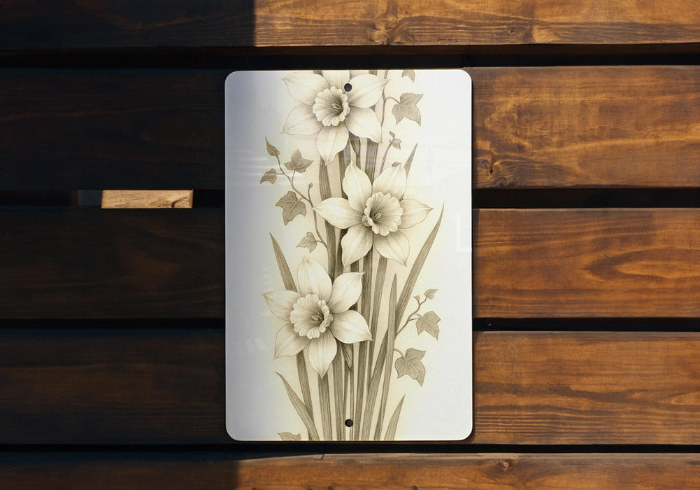a picture of a bunch of flowers on a plaque