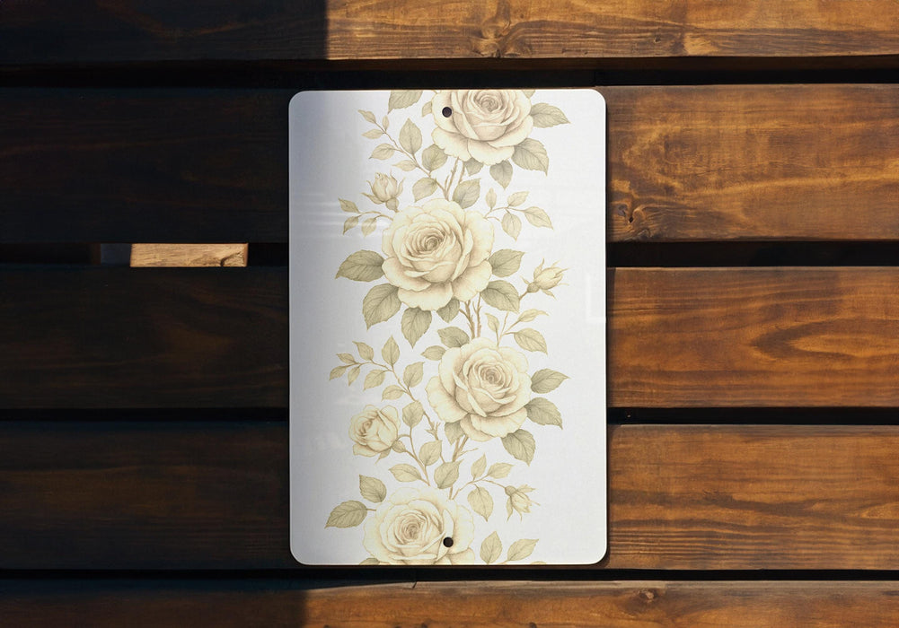 a picture of some flowers on a wooden bench