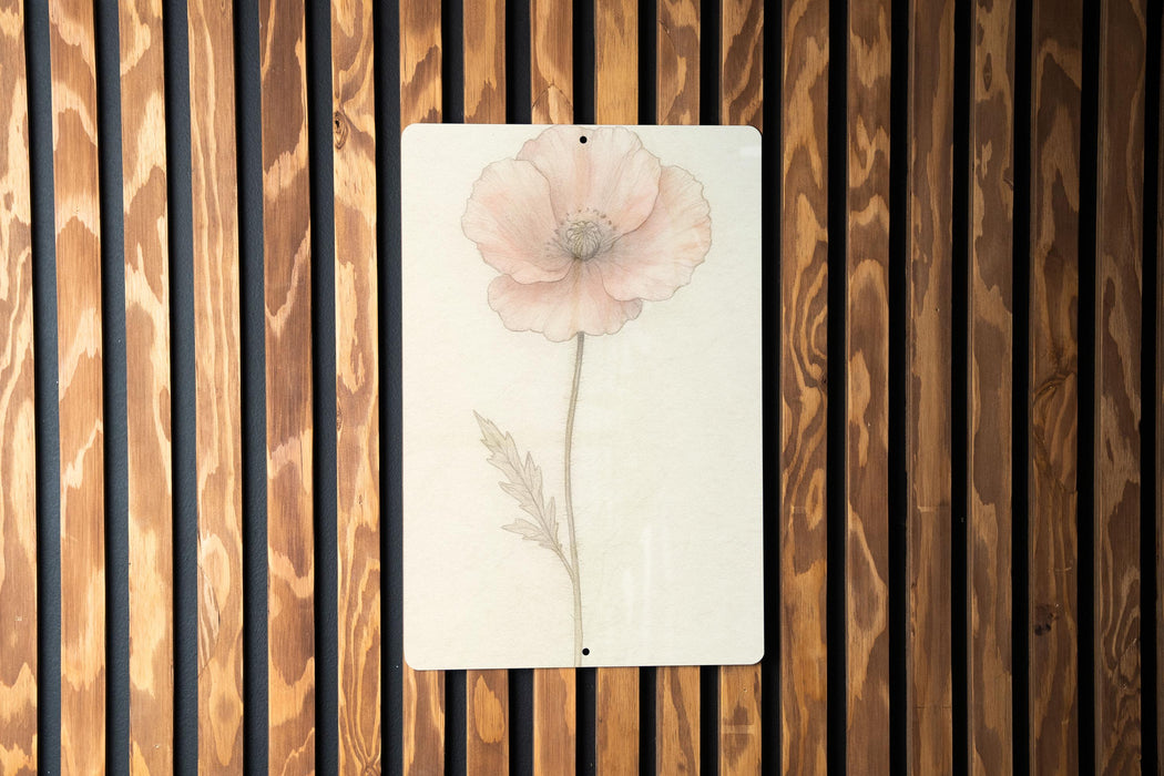 a picture of a flower on a wooden wall