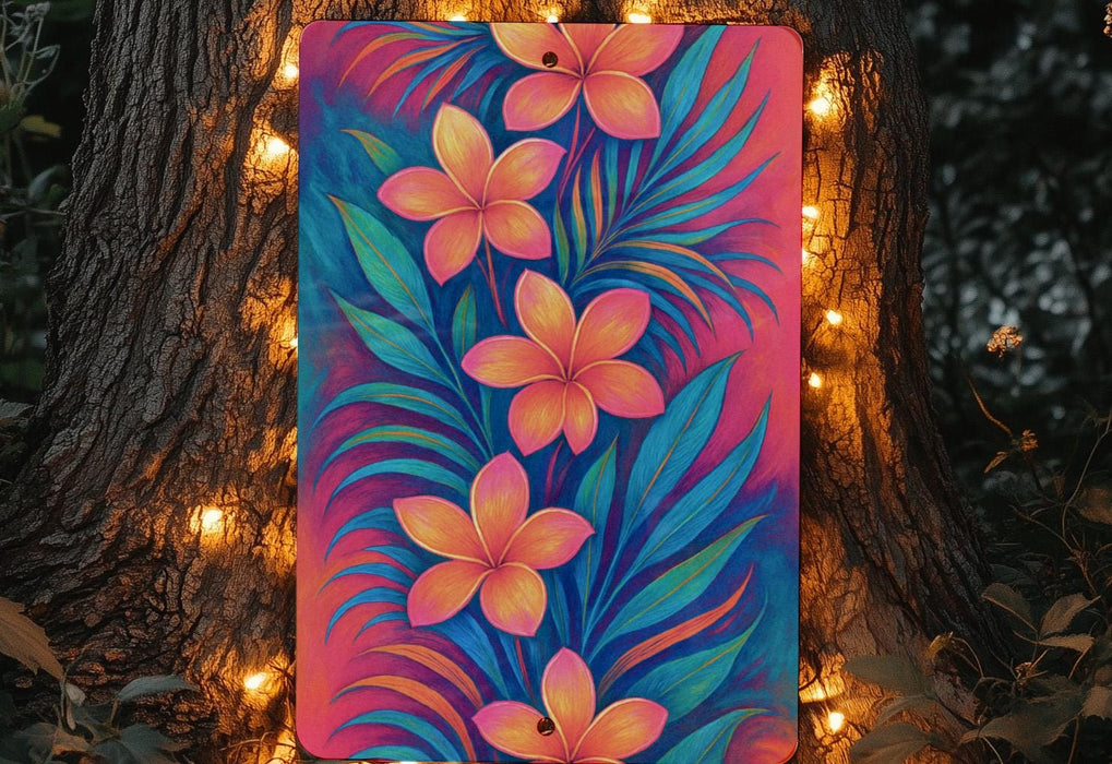 a painting of flowers on a colorful background