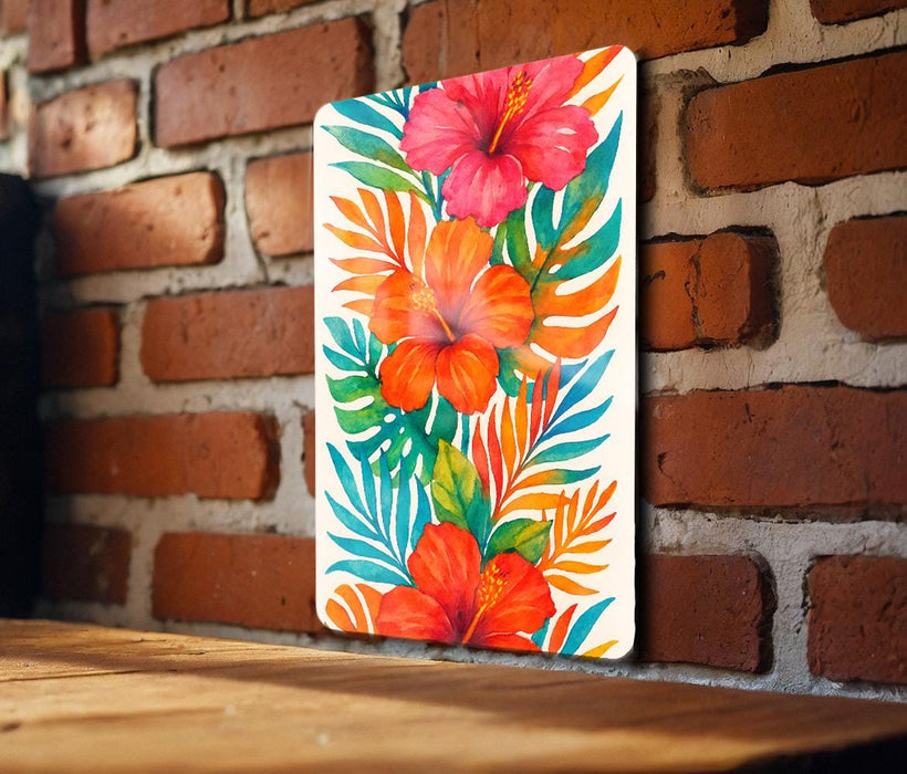 a painting on a brick wall of flowers