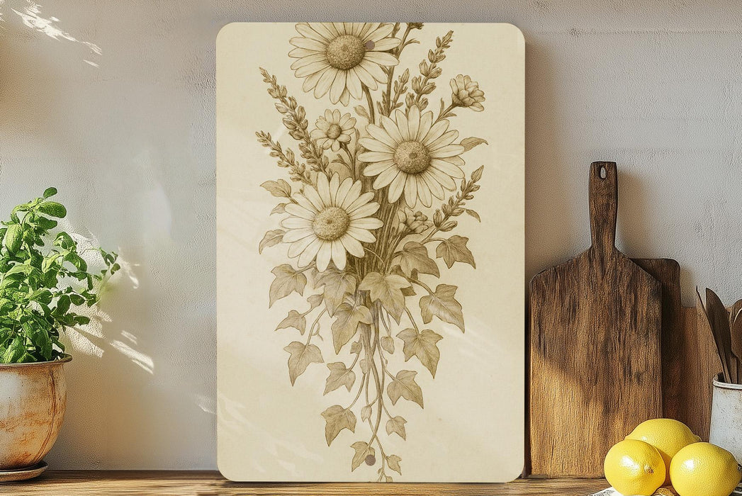 a picture of a bunch of flowers on a shelf