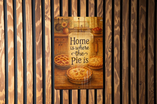 a picture of some pies hanging on a wall