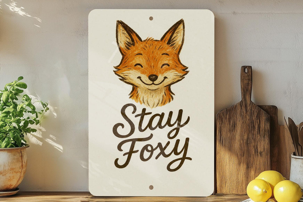 a sign that says stay foxy on it