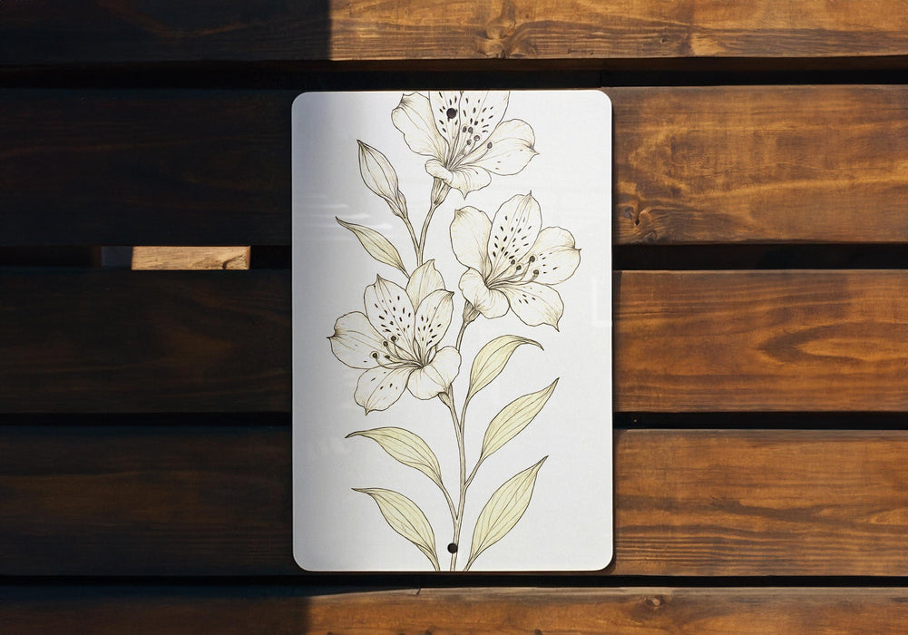 a picture of some flowers on a wooden bench
