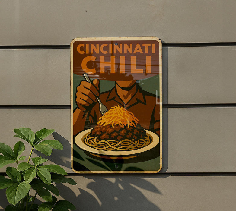 a sign on the side of a building advertising a restaurant