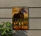 a picture of a horse on a wall