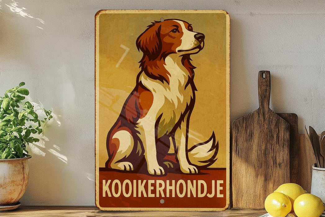 a picture of a dog sitting on a shelf