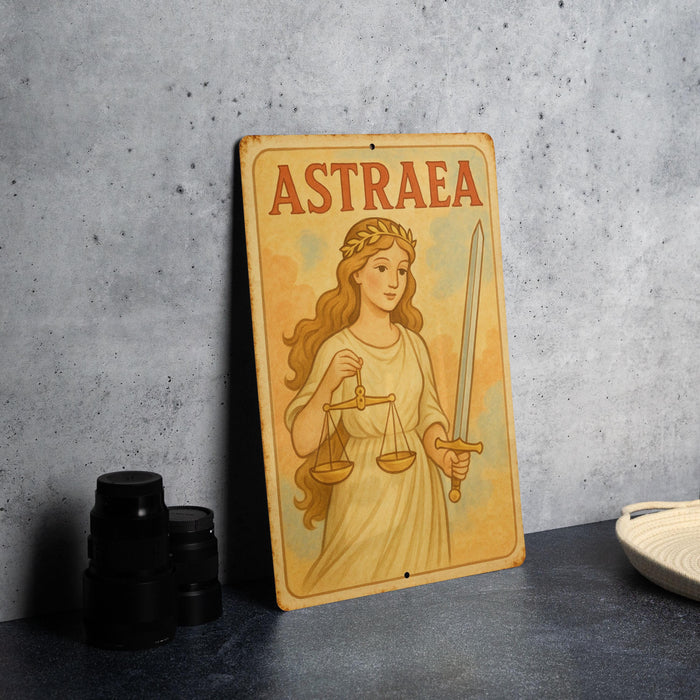 a picture of a lady holding a sword and a scale