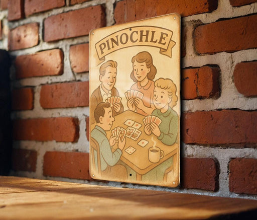 a picture of a family playing a game of pinocle
