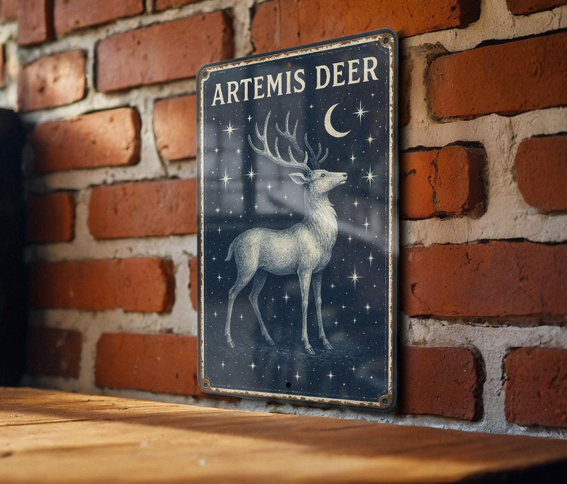 a picture of a deer on a brick wall