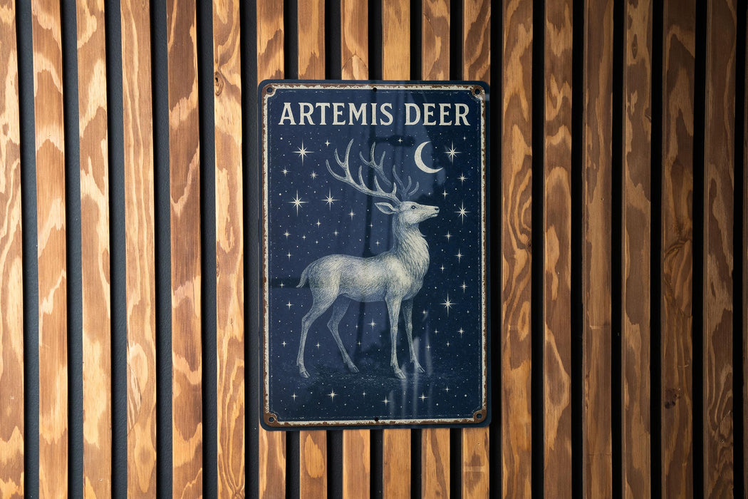 a picture of a deer on a wooden wall