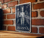 Celestial Inanna Metal Sign – Midnight Blue Goddess Wall Art, Indigo Starry Sky, Silver Accents, Vintage Tin Decor