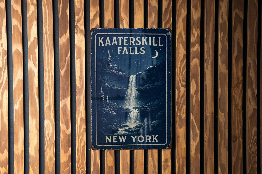 a sign on the side of a wooden wall