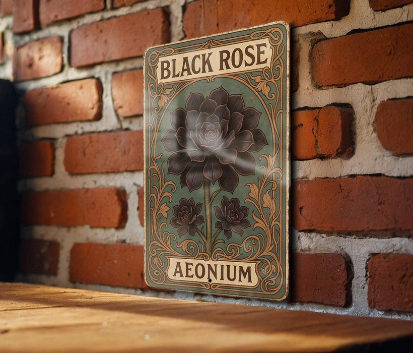a close up of a sign on a brick wall