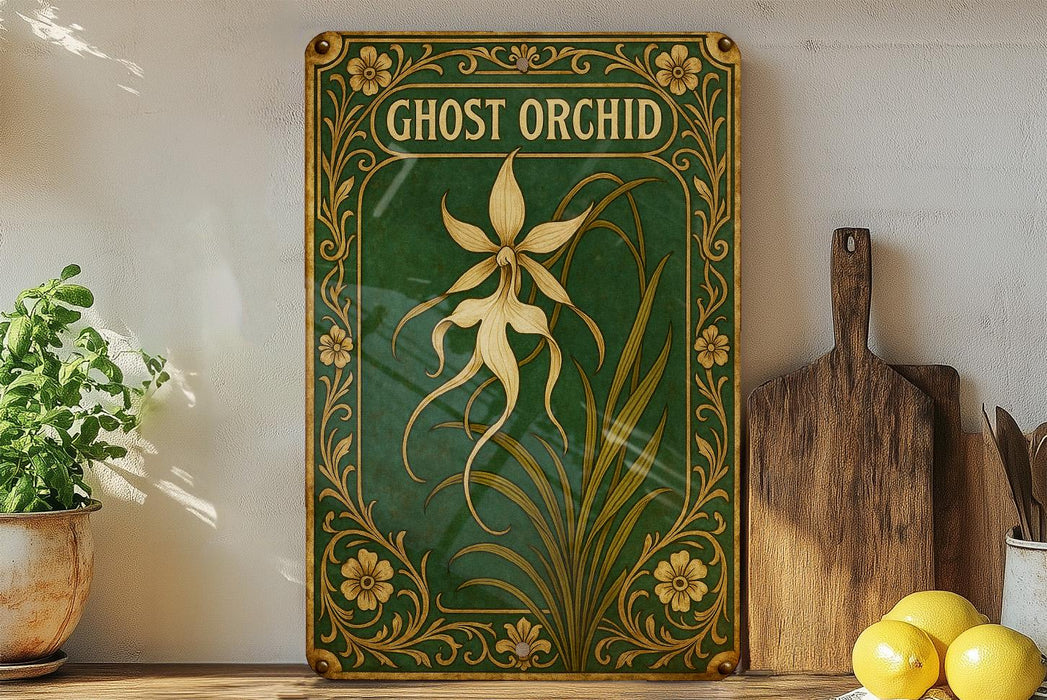 a painting of a flower on a green background