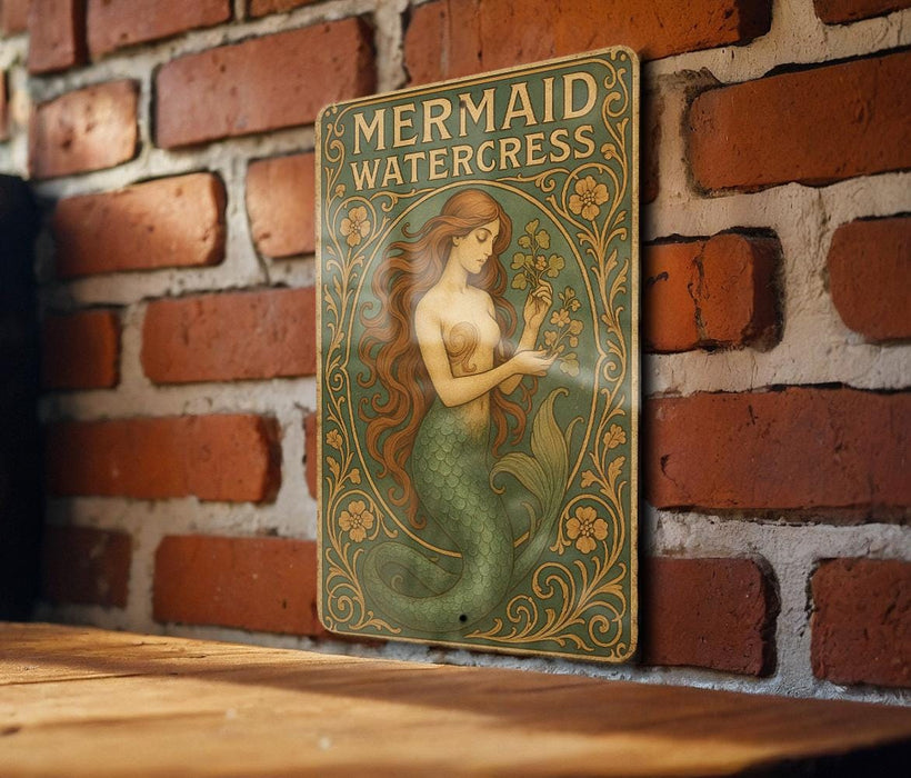 a picture of a mermaid on a brick wall
