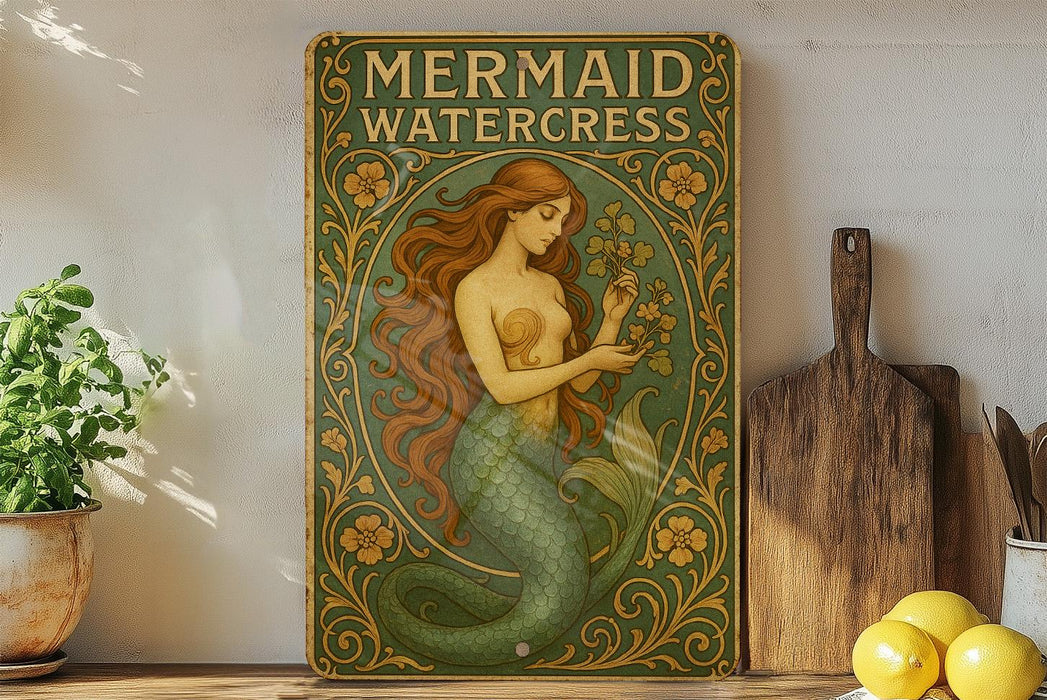 a painting of a mermaid holding a flower