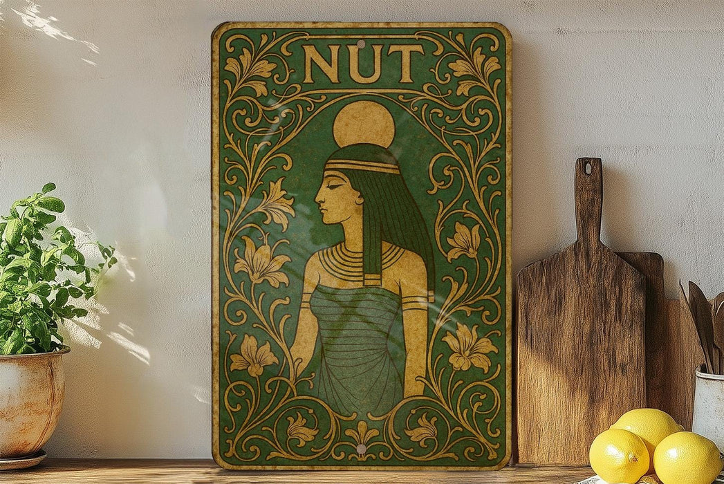 a painting of a woman on a shelf