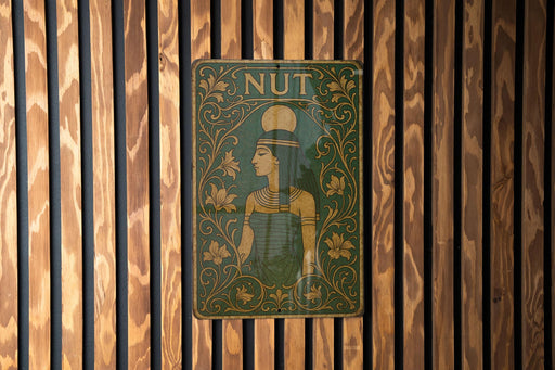 a picture of a nut on a wooden wall
