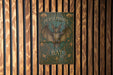 a sign on a wooden wall that says persephone bat