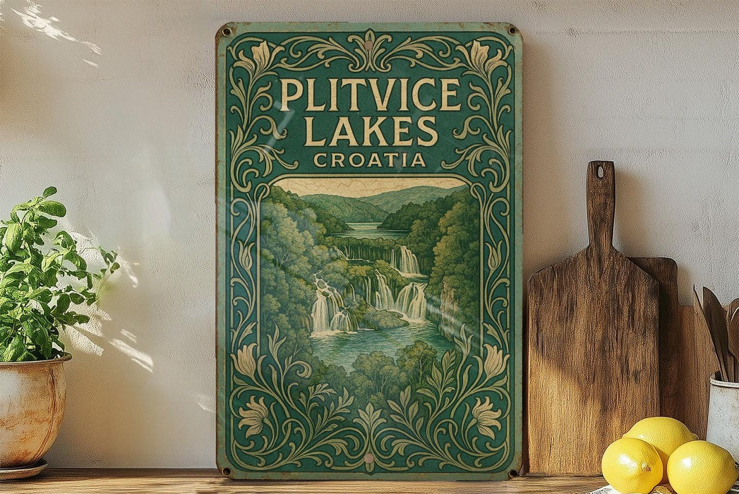 a picture of a sign that says plittivce lakes croatia