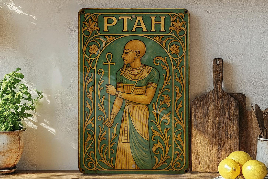 a painting of a man holding a cross on a shelf