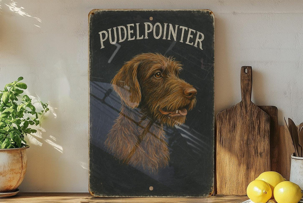 a painting of a dog on a wall