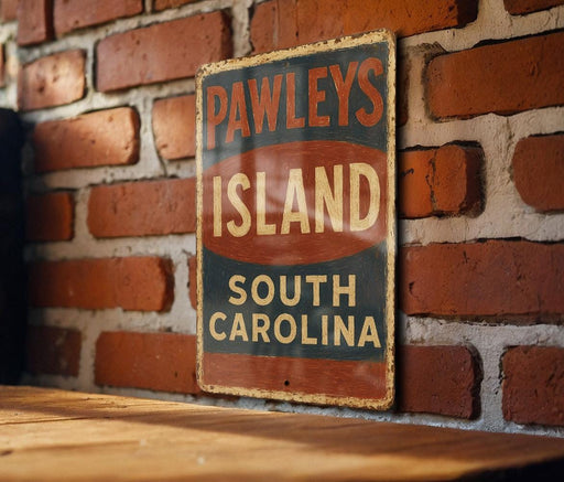 a sign on a brick wall that says pawleys island south carolina