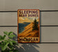 a sign on the side of a building that says sleeping bear dunes michigan